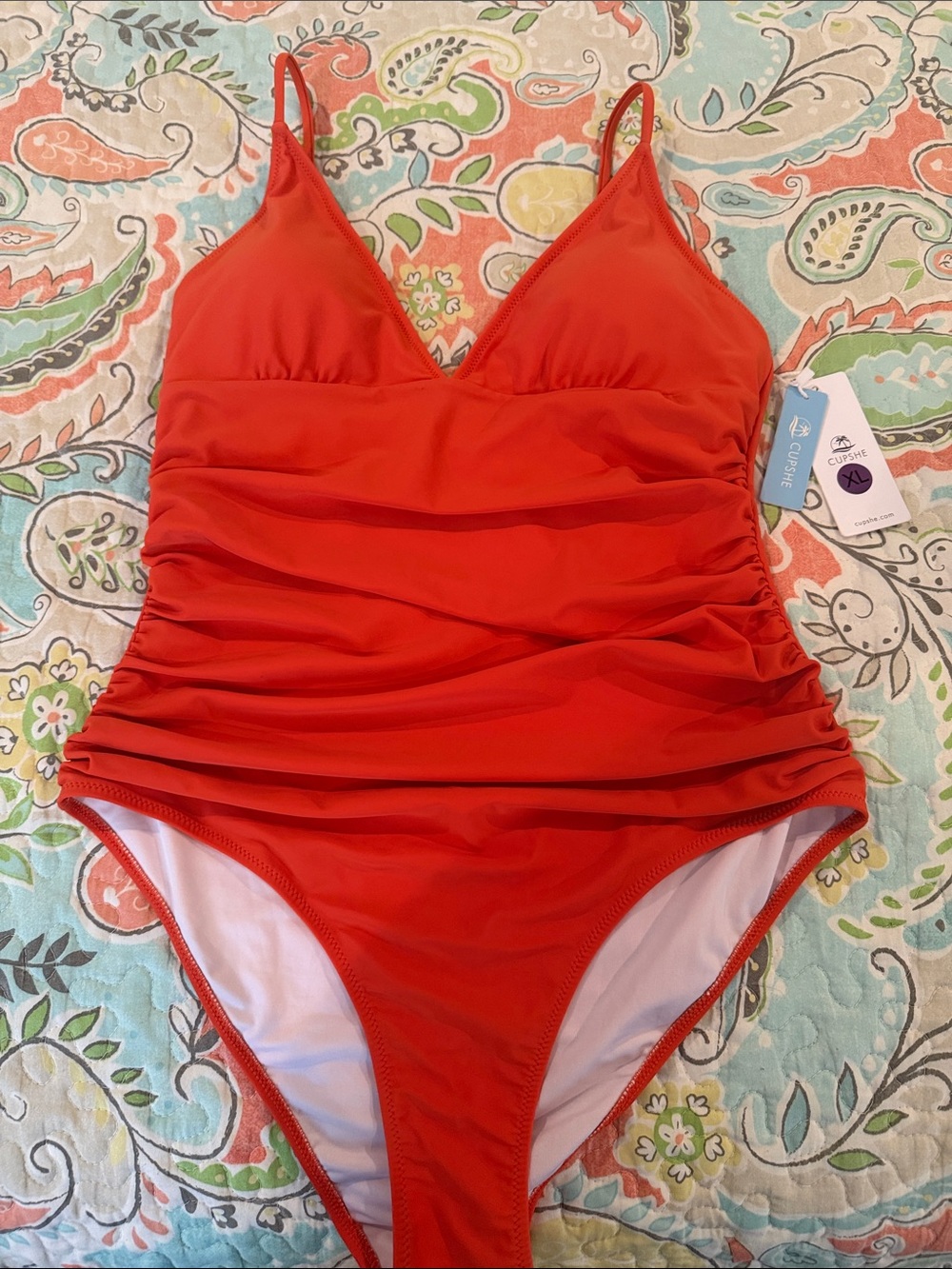 Cupshe Orange Ruched Women’s One-Piece Swimsuit